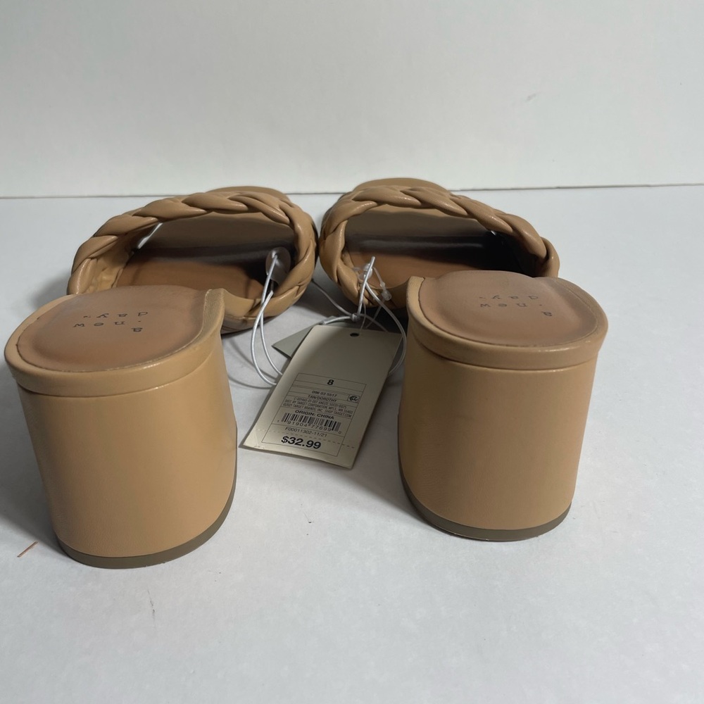 A New Day Women's Tan Braided Heeled Sandals Size 8 - Picture 2 of 4